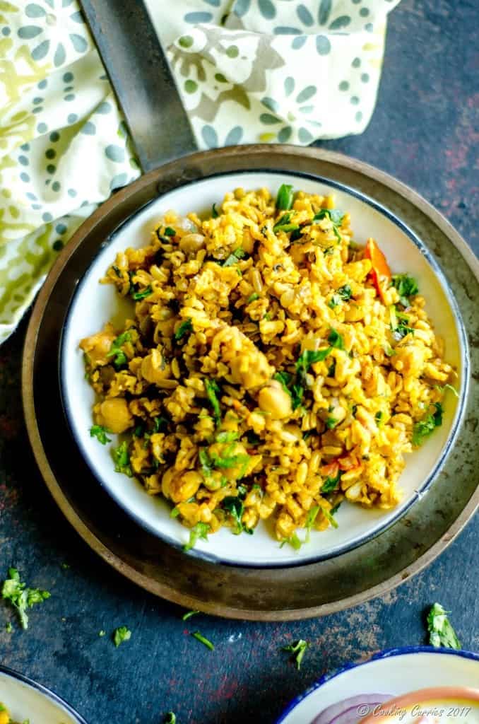 Palak Chole Pulao - Spinach and Chickpea Brown Rice Pulao (7 of 10)