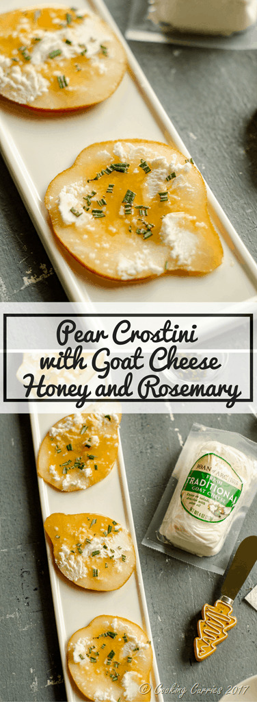 Pear Crostini with Goat CheeseHoney and Rosemary