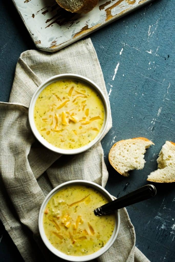 Panera Bread Copycat Version - Broccoli Cheddar Soup made in the Instant Pot