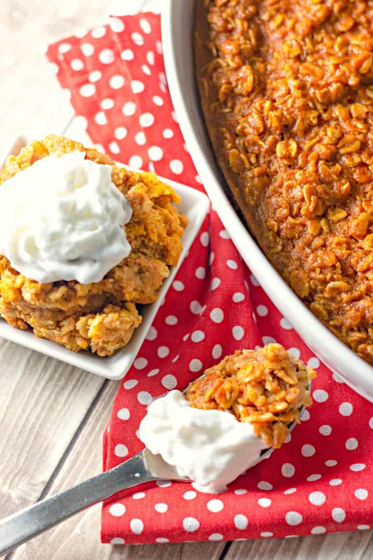 Pumpkin Pie Oatmeal Bake