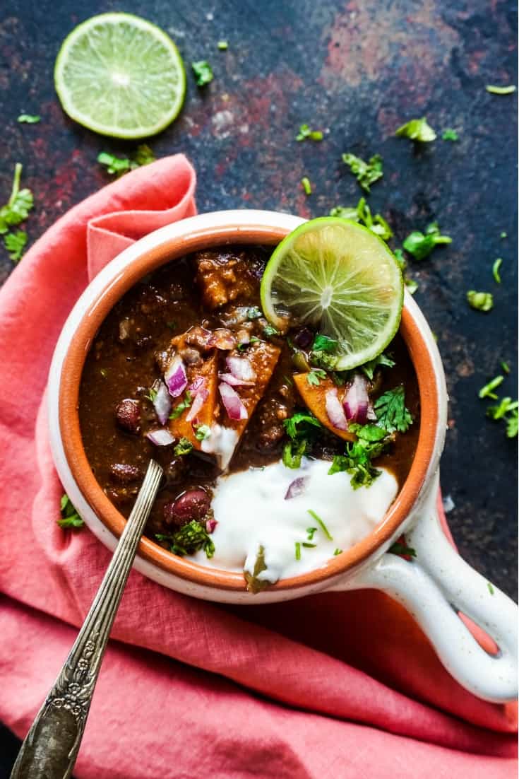 Instant Pot Vegetarian Butternut Squash and Kidney Beans Chili