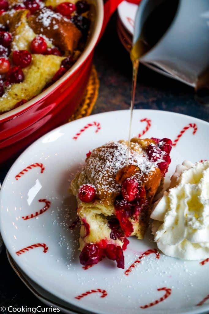 Spiced Maple Cranberry French Toast Bake - Christmas Day Breakfast - Holiday Morning Breakfast - Breakfast for a crowd