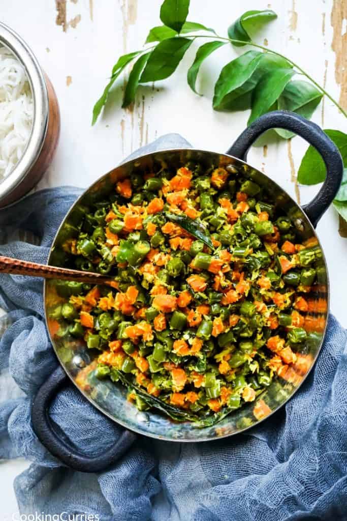 Instant Pot Carrot and Beans Thoran - Kerala Sadya Recipe