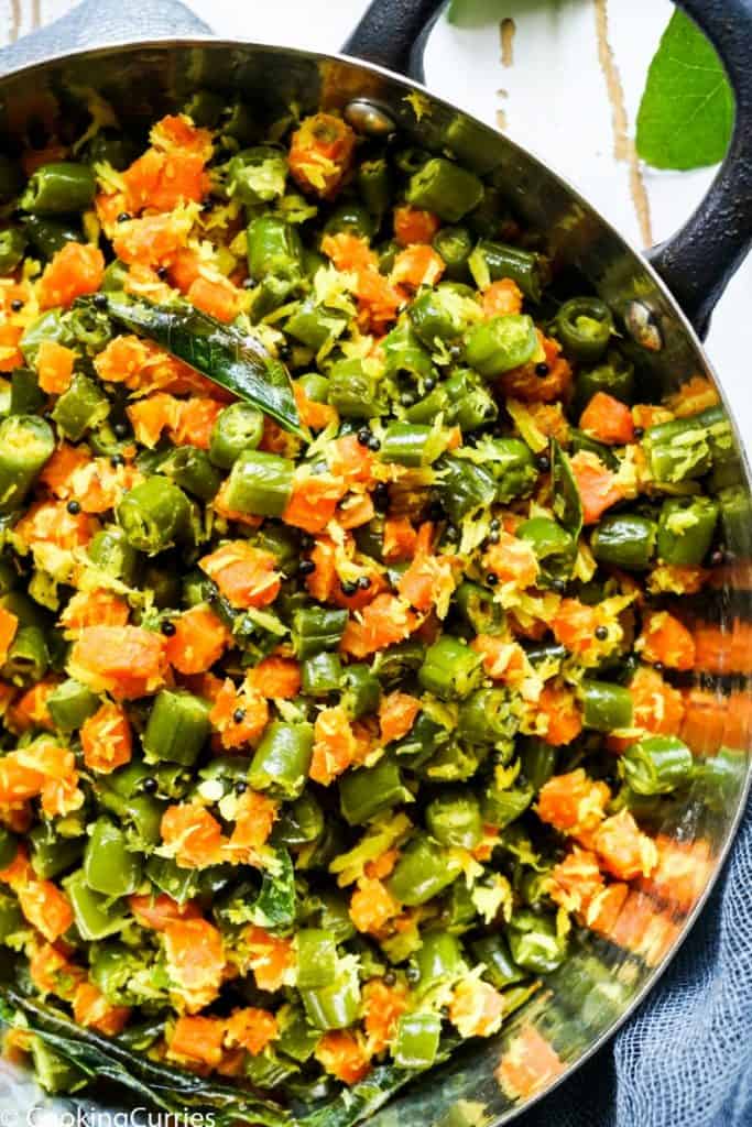 Instant Pot Carrot and Beans Thoran - Kerala Sadya Recipe