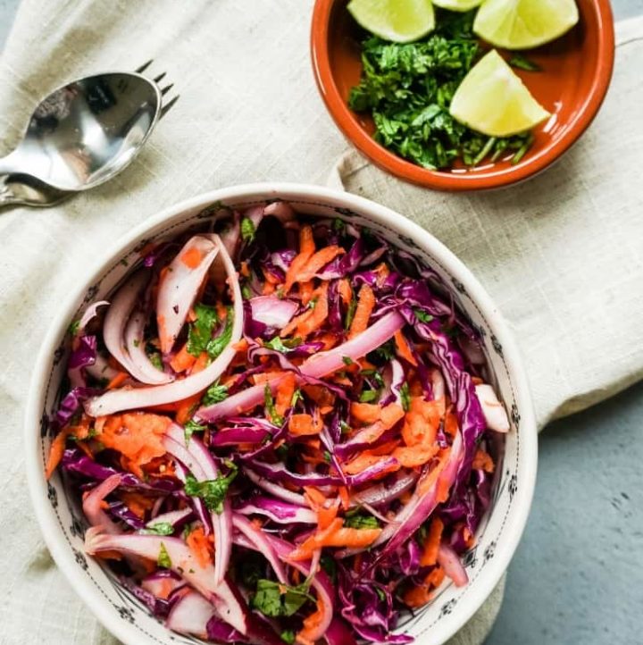 Easy and Simple Purple Cabbage Coleslaw for Tacos Cooking Curries