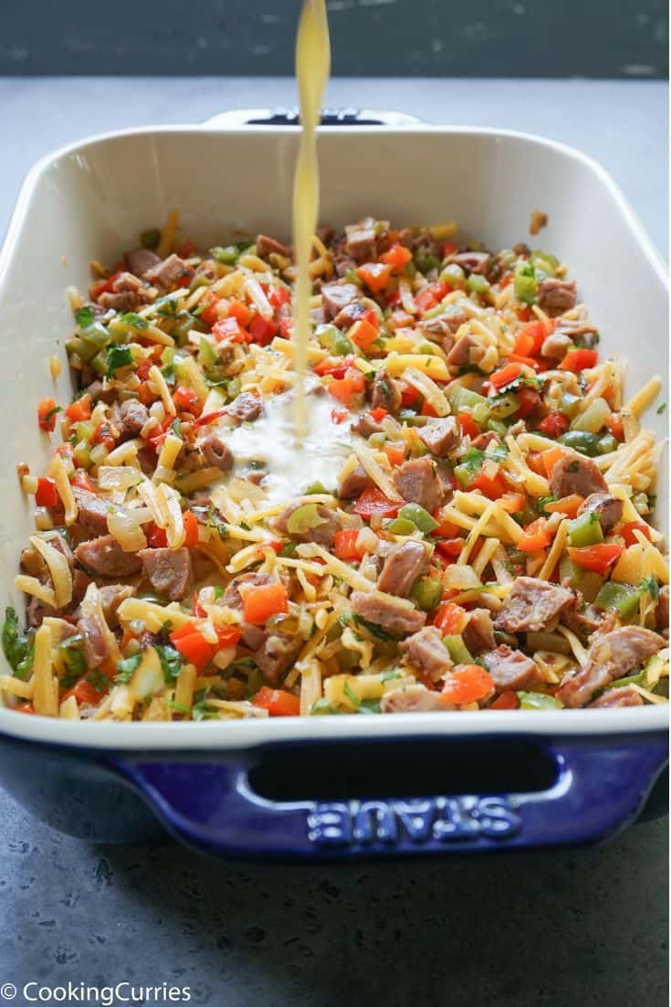 Masala Sausage and Egg Breakfast Casserole Cooking Curries