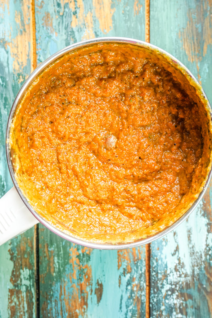 thai red curry paste in a blender jar