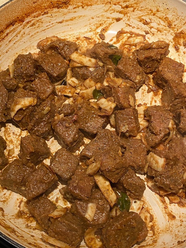 beef fry in the pot