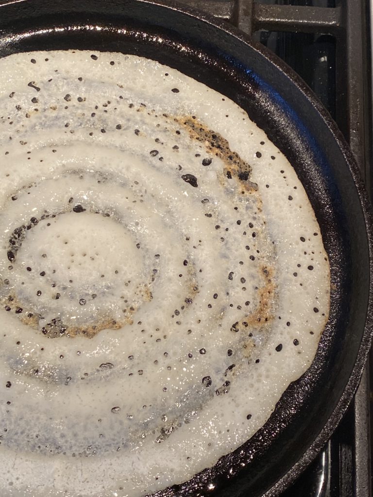 crispy dosa in the griddle