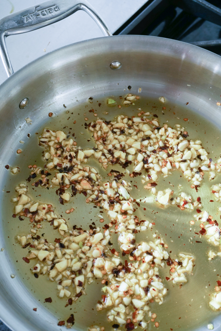 sauteed garic and red pepper flakes