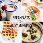 collage of four images of breakfast dishes with text overlay