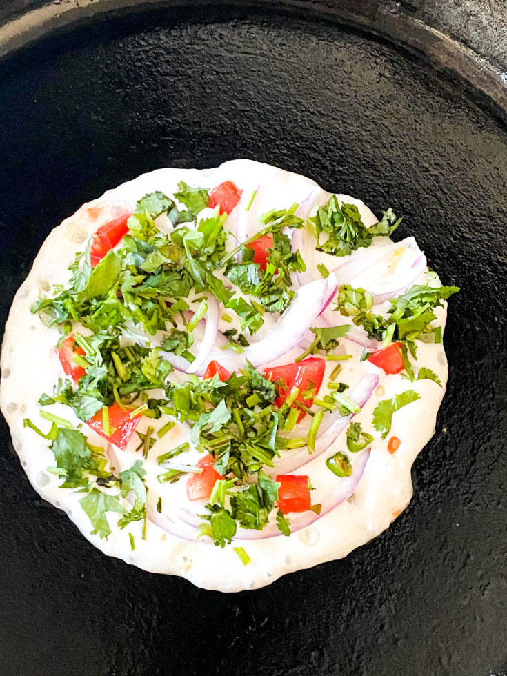 uthappam on a griddle