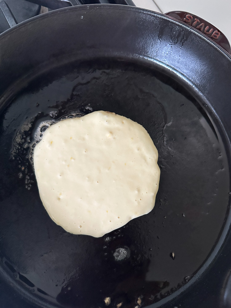 pancake cooking on a skillet