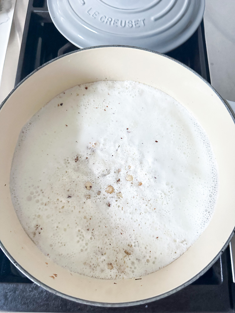 milk boiling in the pan